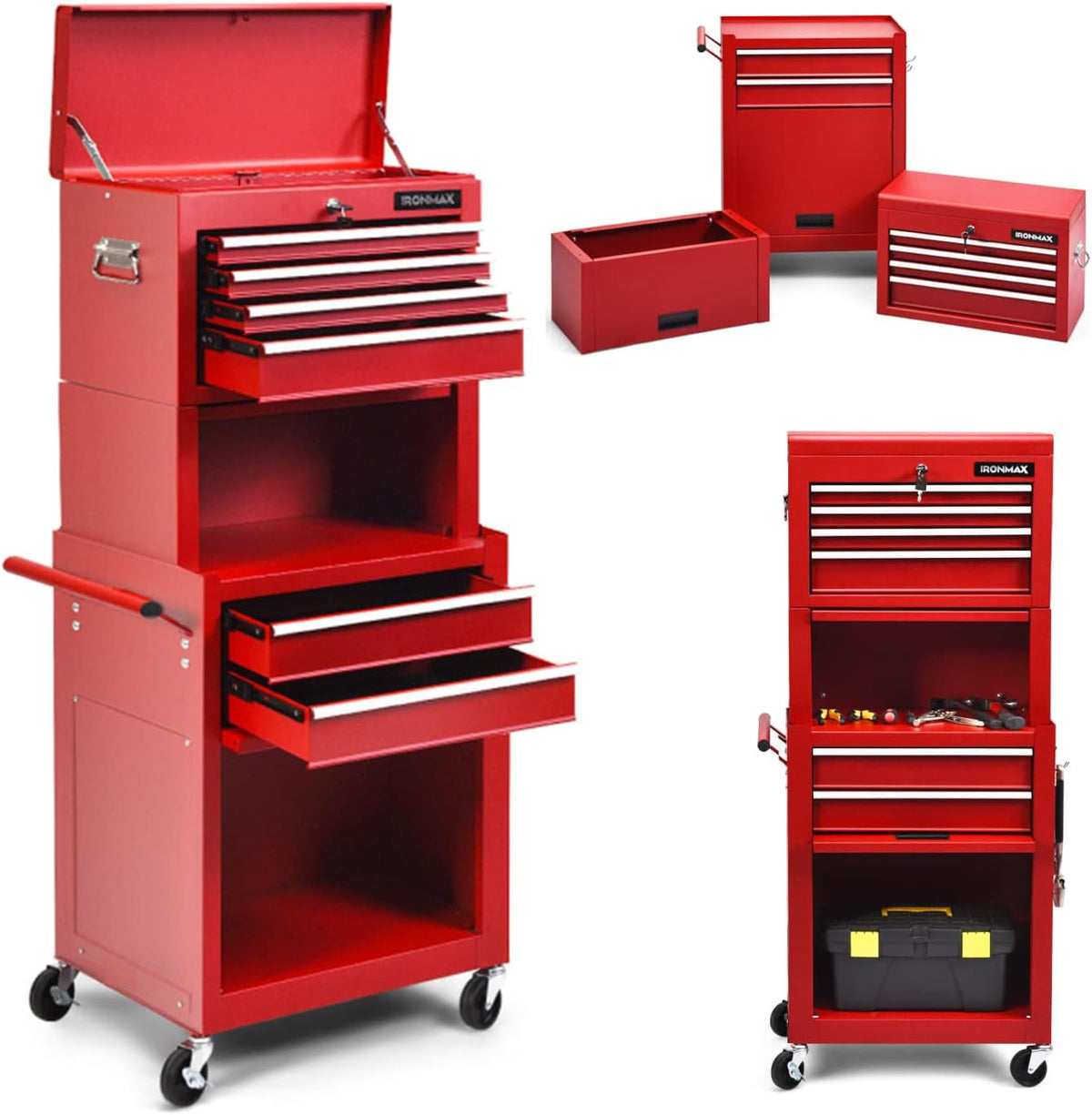 5 Drawer Rolling Tool Chest Cabinet with Wheels and Locking System W42010