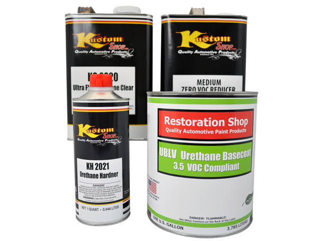 Sunburst Orange Metallic Low VOC Urethane Basecoat Clearcoat Auto Paint Medium Gallon Kit D49469