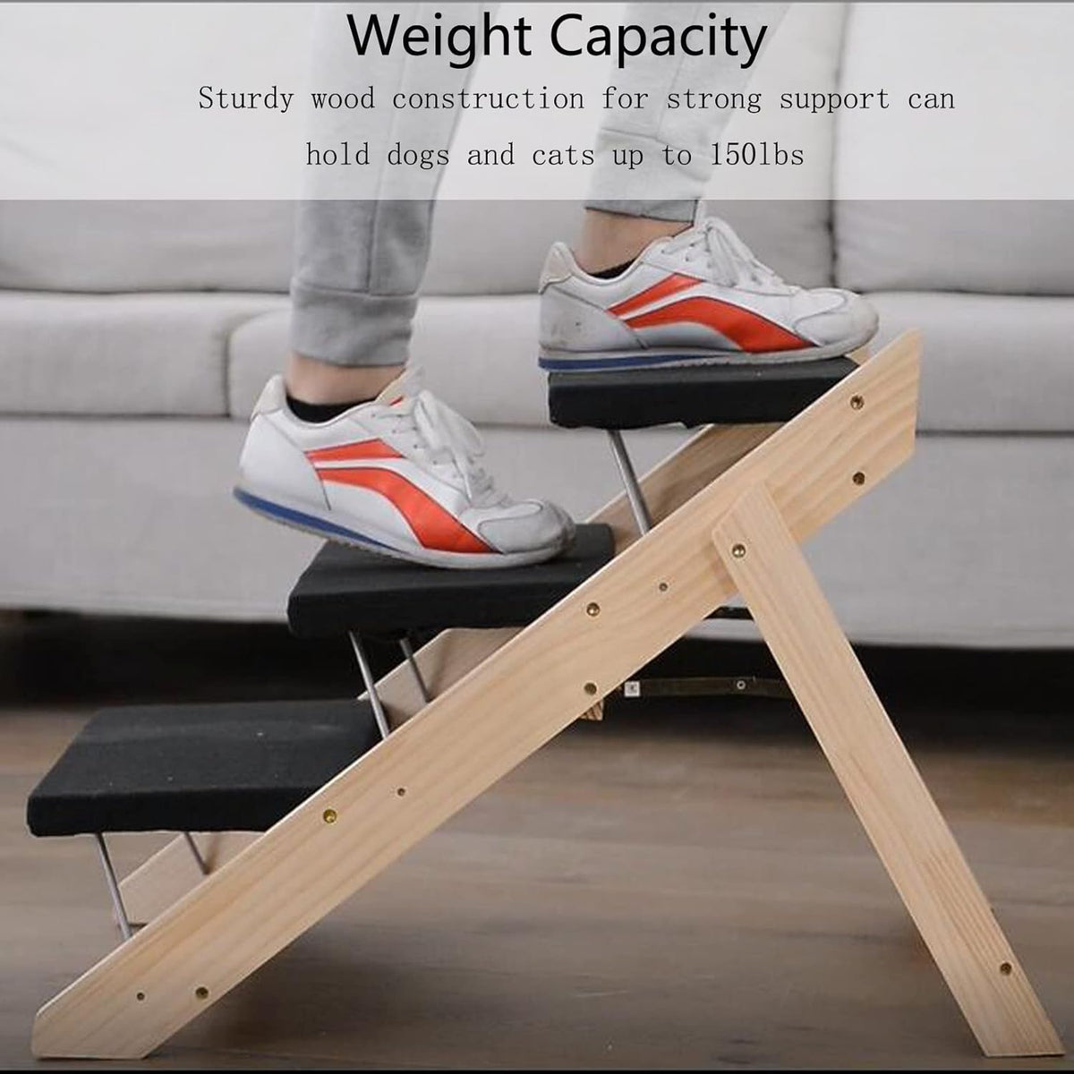 Foldable Wood Pet Stairs and Ramp R357012