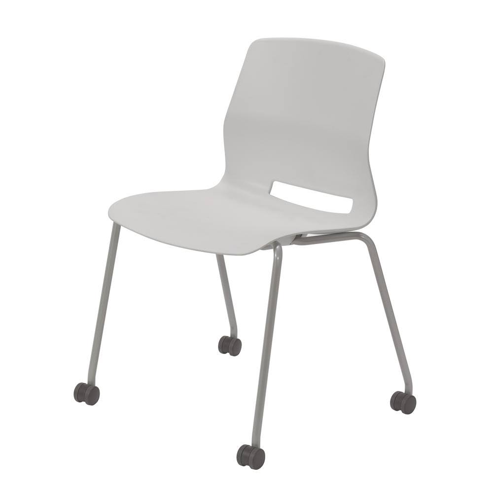 Light Grey Stack Chair with Casters F616949