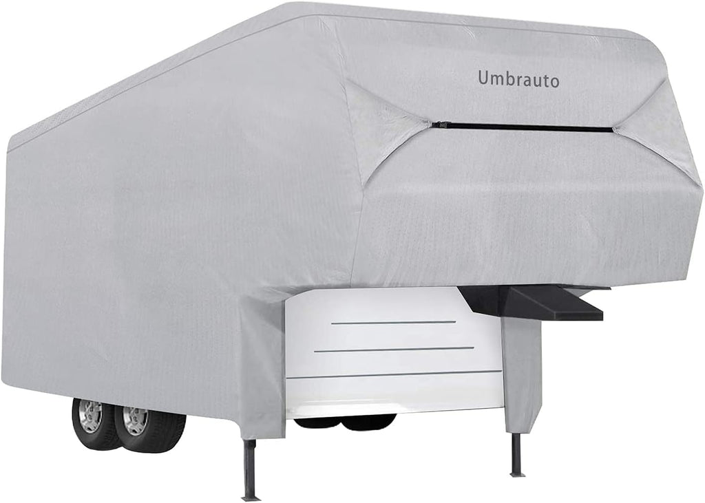 5th Wheel RV Cover 3 Layers Waterproof Breathable Gray O4371