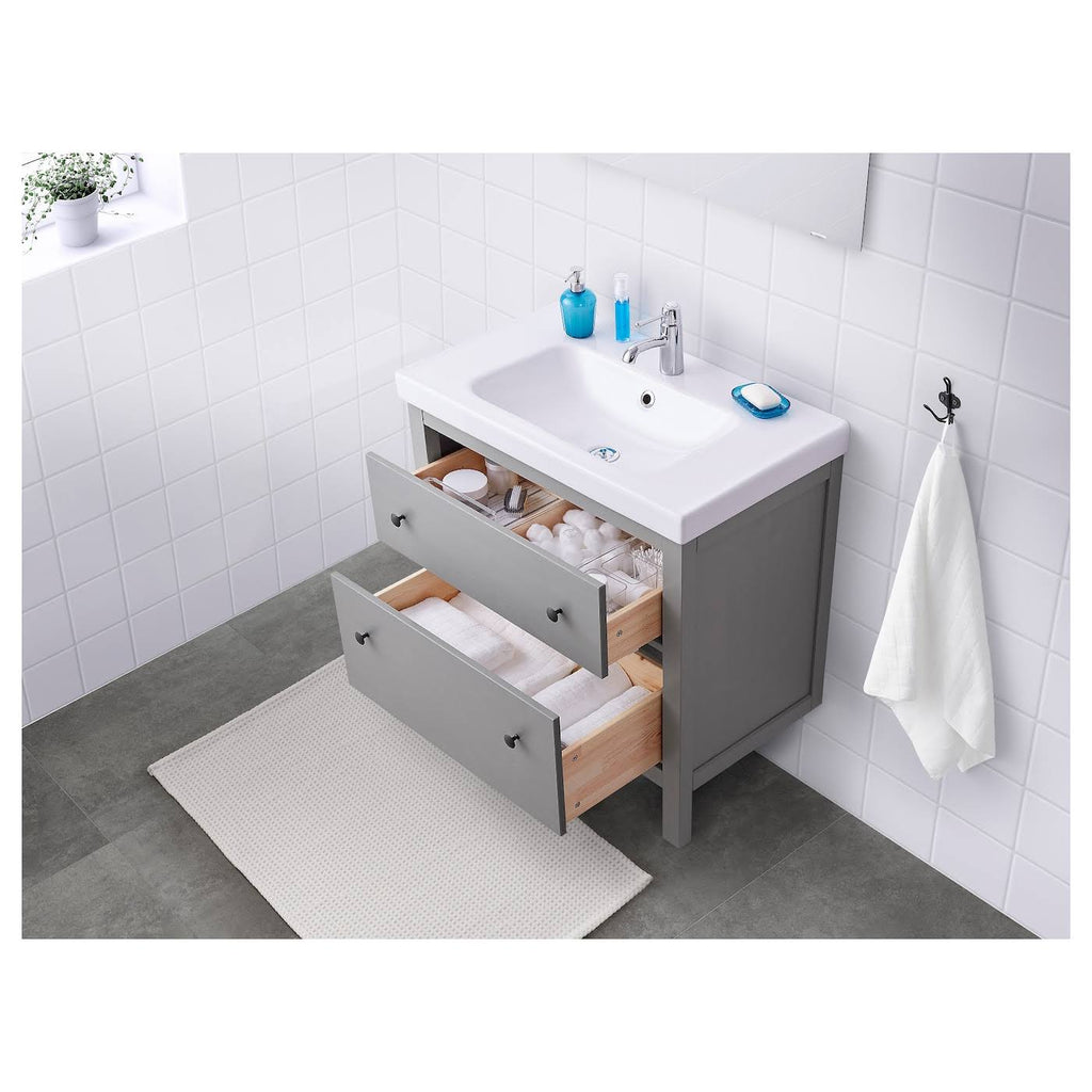 Gray Sink Cabinet with 2 Drawers B453455