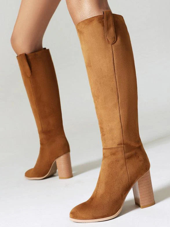 Suede High Heel Boots A3582