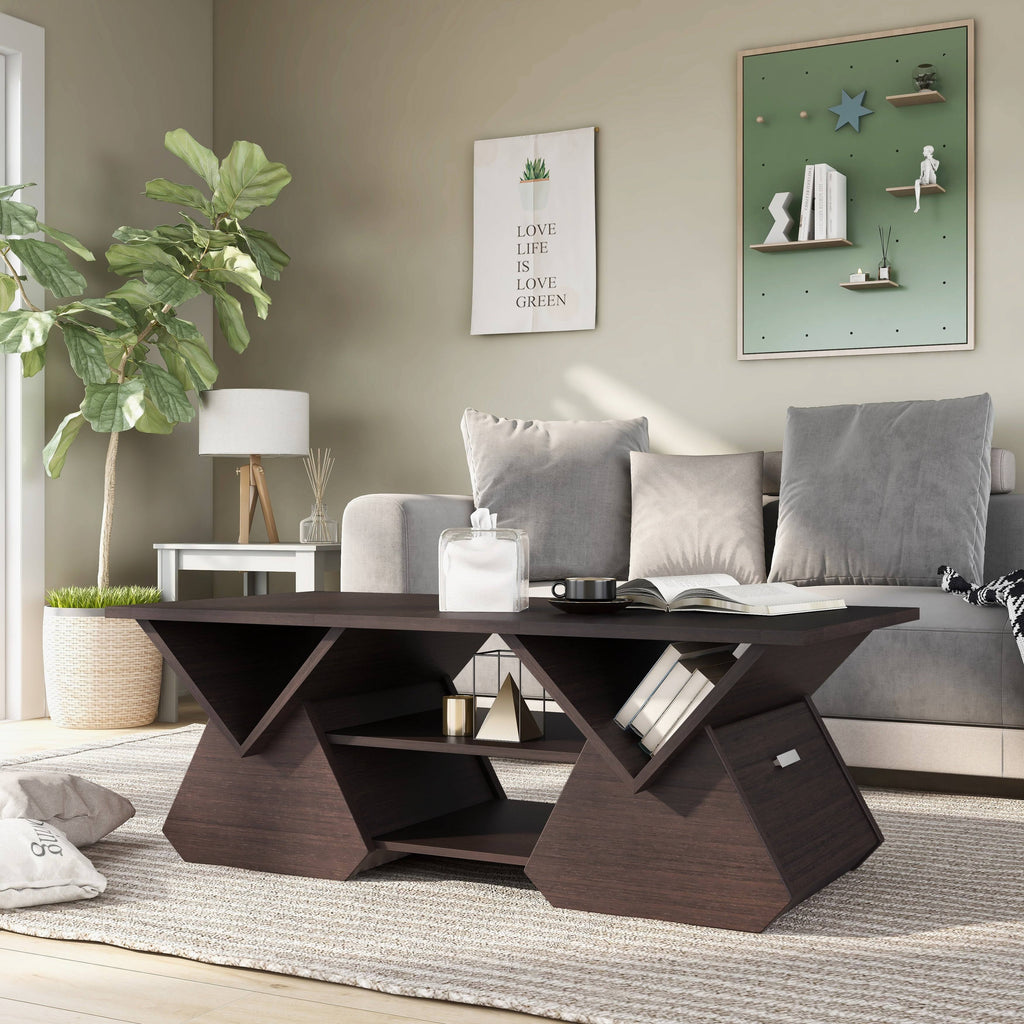 Espresso Geometric Coffee Table Q495015
