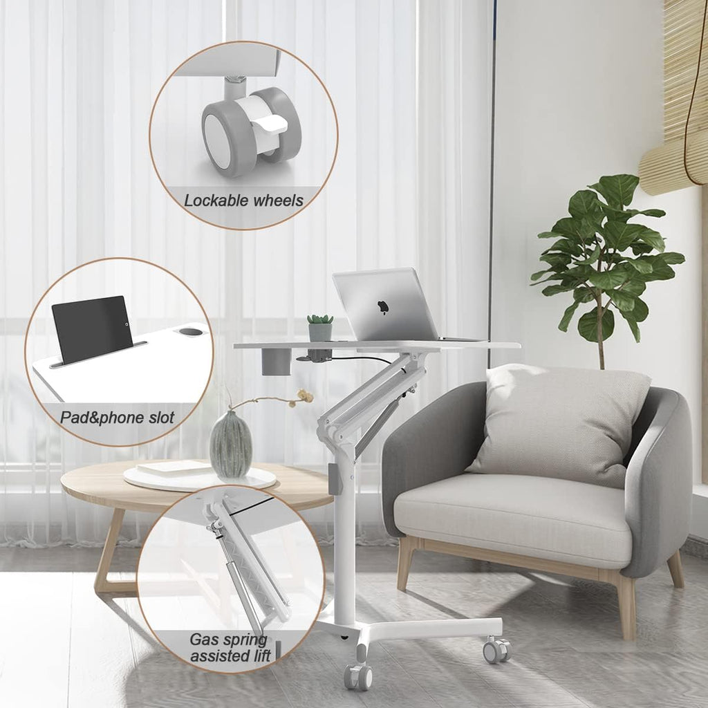 Portable Height Adjustable Laptop Desk with Wheels I950