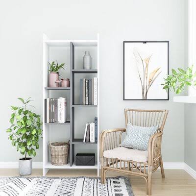 White/Anthracite Standard Bookcase W21590