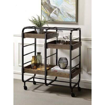 Black Brown Bar Cart I6203