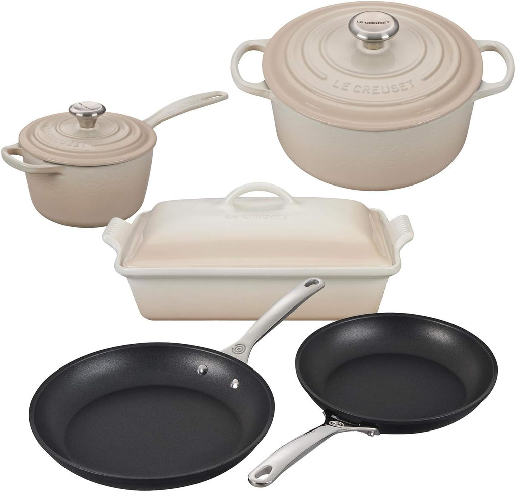 Enameled Cast Iron and Nonstick 8 Piece Cookware Set Y6856