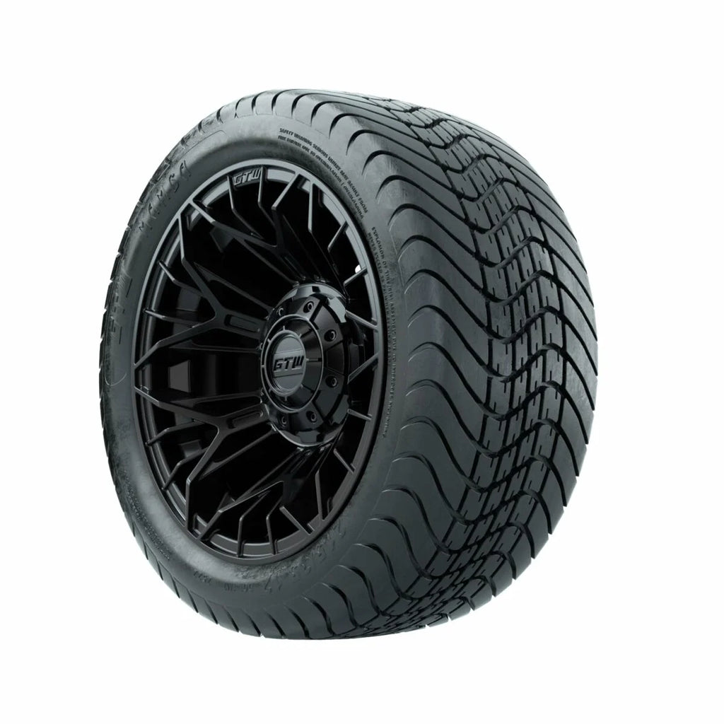 12 inch Matte Black Wheel with Golf Cart Tire Set of 4 Y258