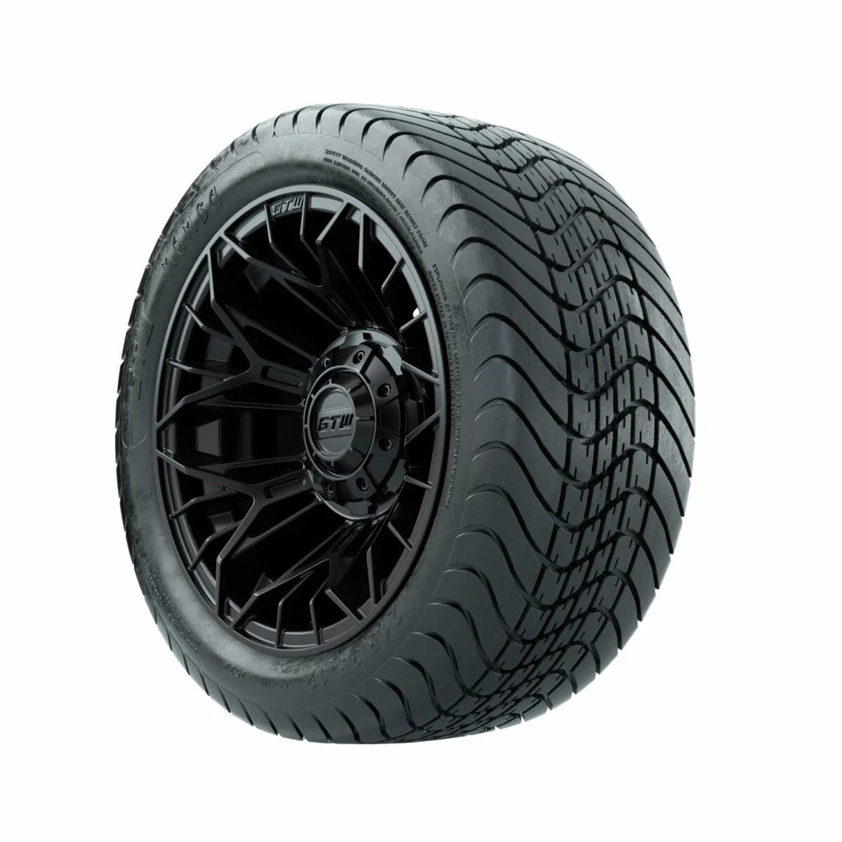 12 inch Matte Black Wheel with Golf Cart Tire Set of 4 Y258
