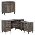 L-Shaped Desk & Storage Cabinet 2-Piece Set D401036