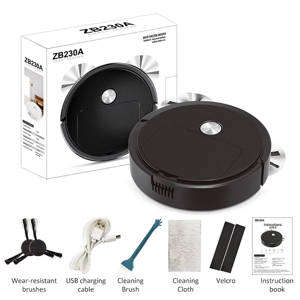 3 in 1 Black Robot Vacuum Cleaner C90457