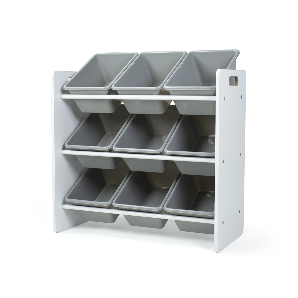White Grey Toy Storage Organizer with 9 Bins P564
