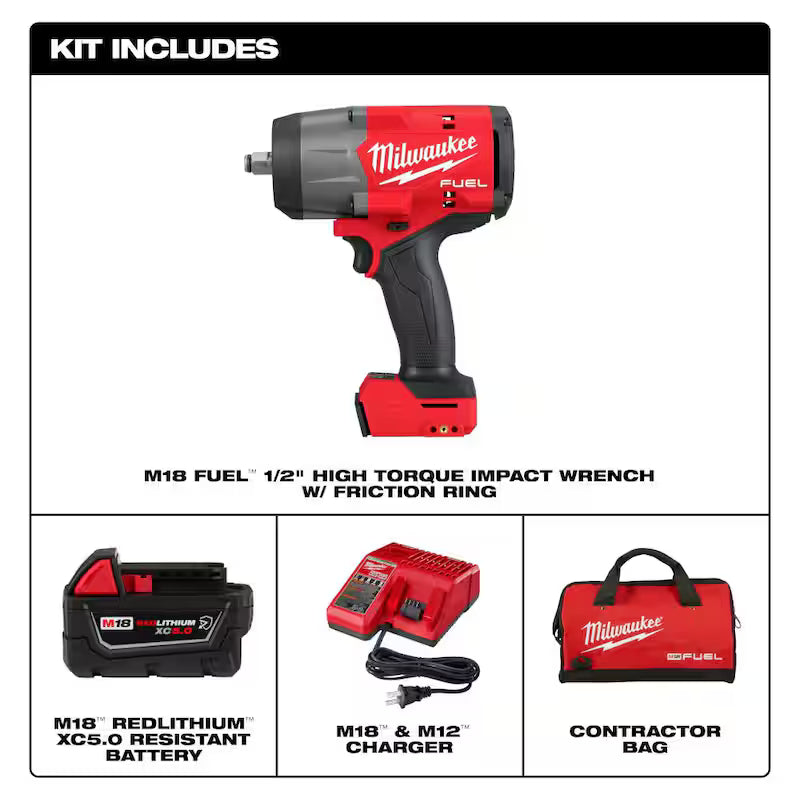 18V Lithium-Ion Brushless Cordless 1/2 in. Impact Wrench with Friction Ring Kit R28657