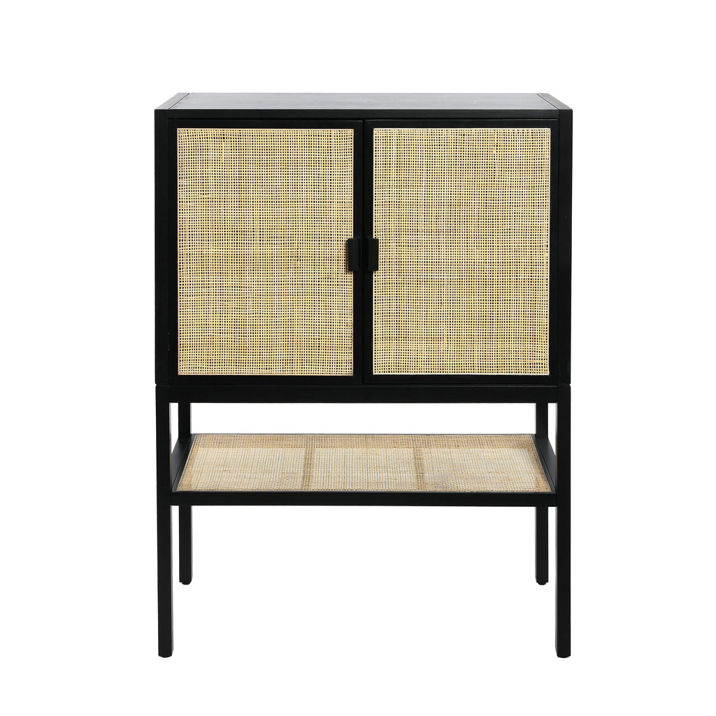Pine Wood Cabinet with Rattan B37676