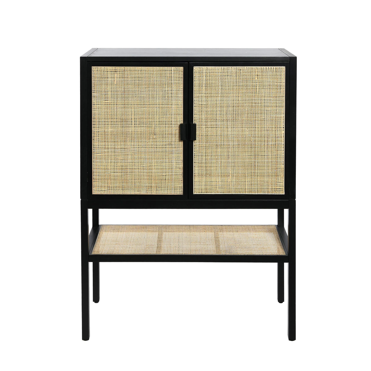 Pine Wood Cabinet with Rattan B37676