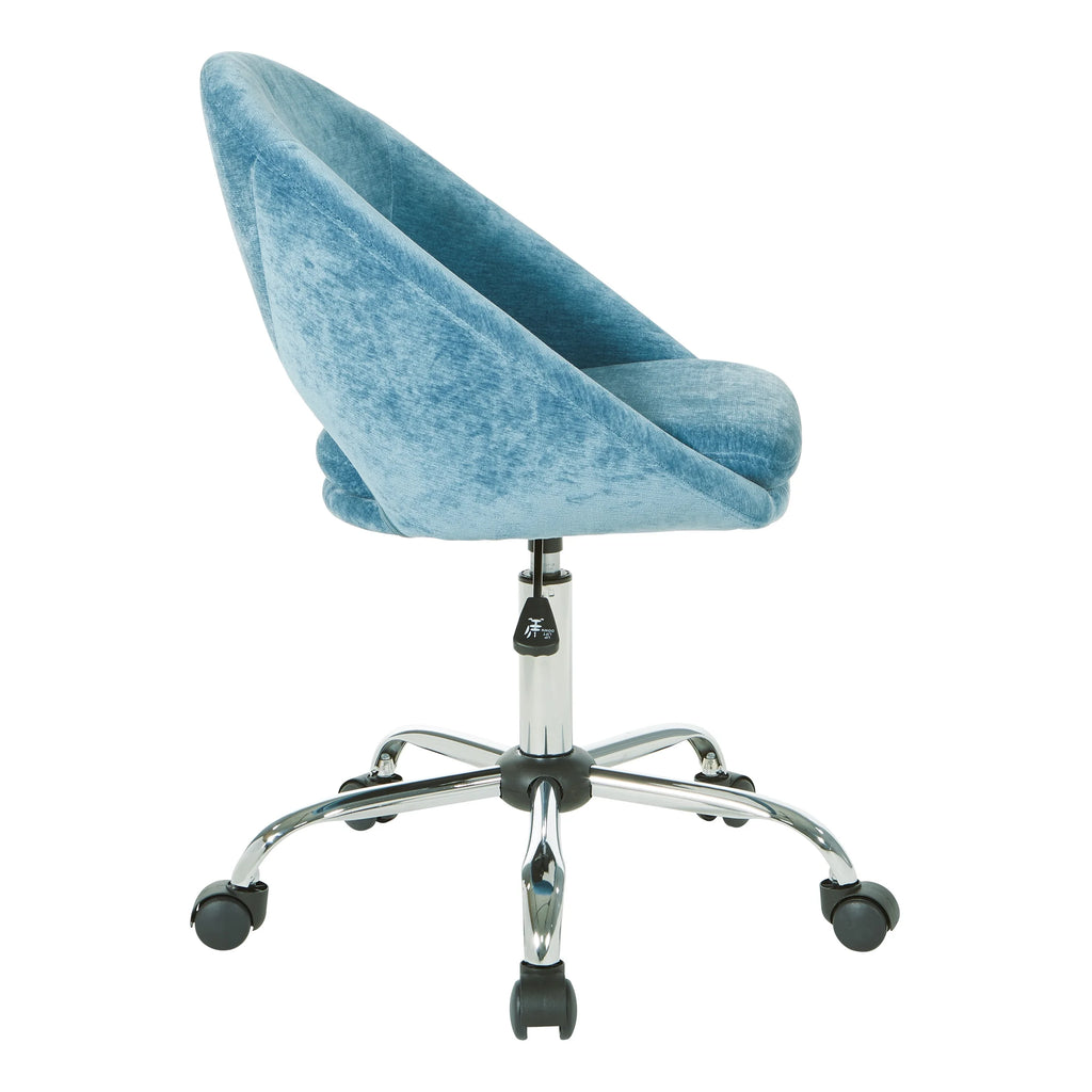 Blue Velvet Adjustable Office Chair O9881