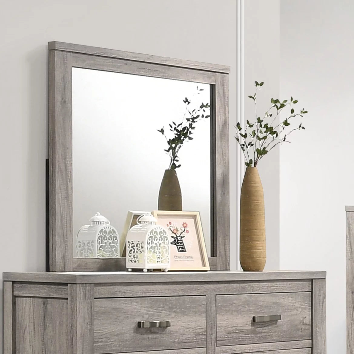 Beige Polyfiber 4pc Bedroom Set L660
