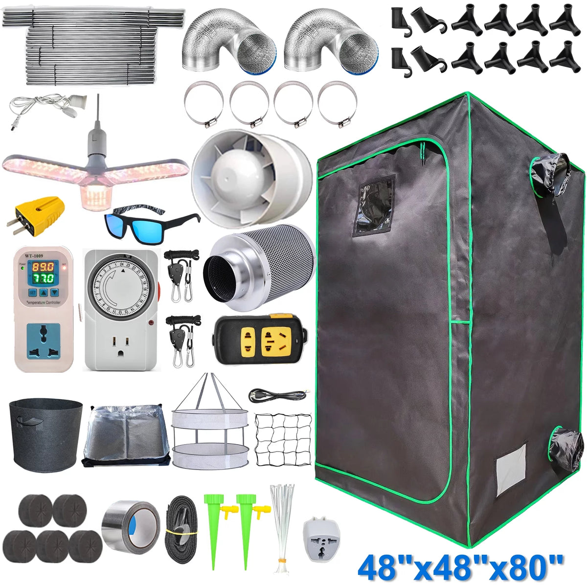 48"x48"x80" Complete Grow Tent Kit with LED Grow Light D923861