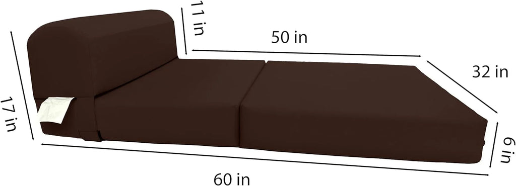 Twin Size Brown Folding Foam Sleeper Chair Q618975