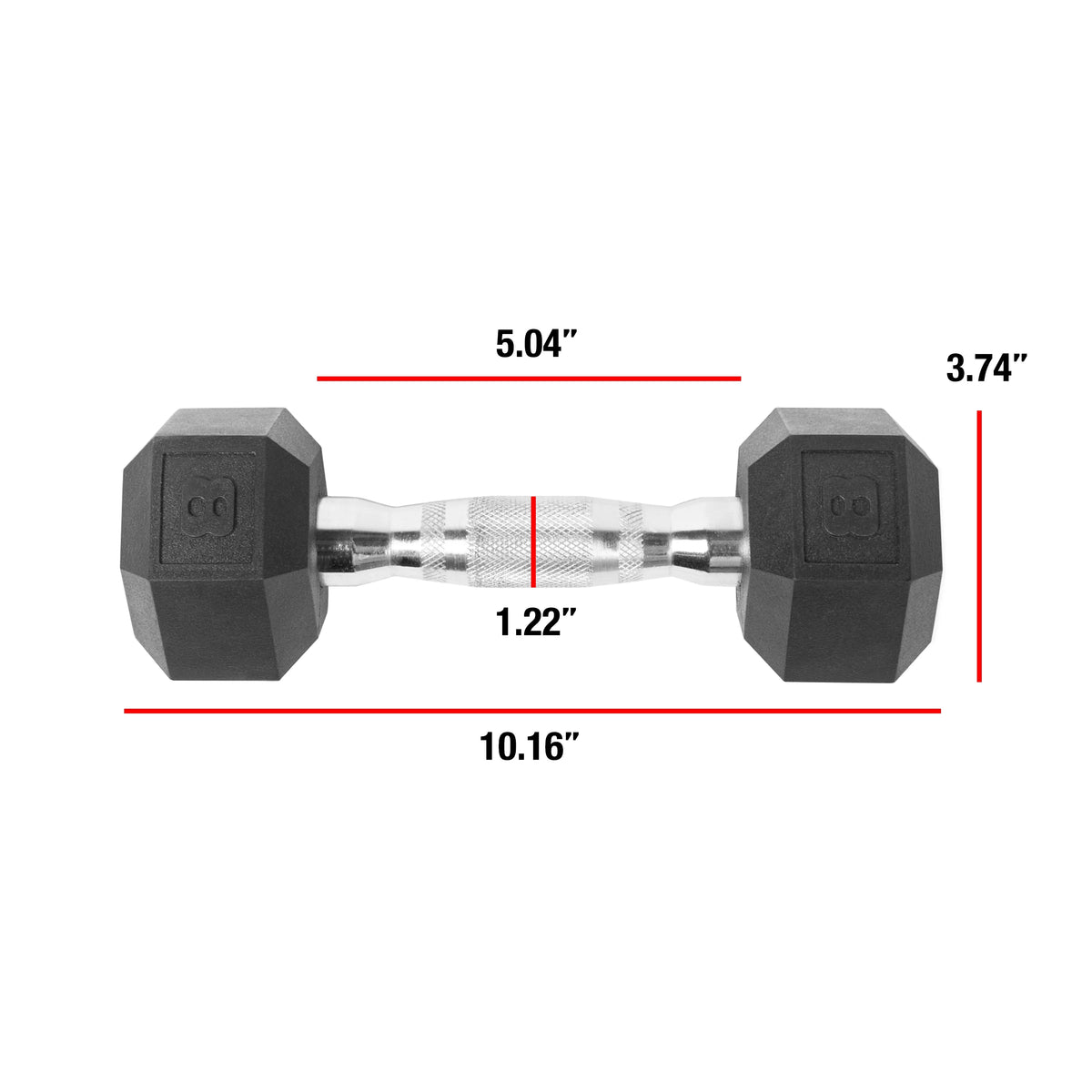 10lb Coated Rubber Hex Dumbbell Pair Z2525