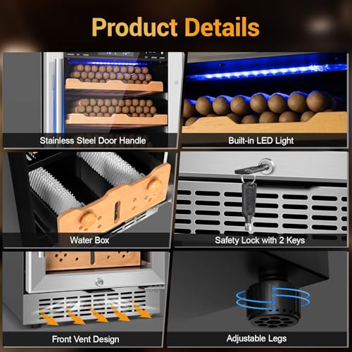 Electric Cigar Humidor with Compressor and Digital LED Screen M297266