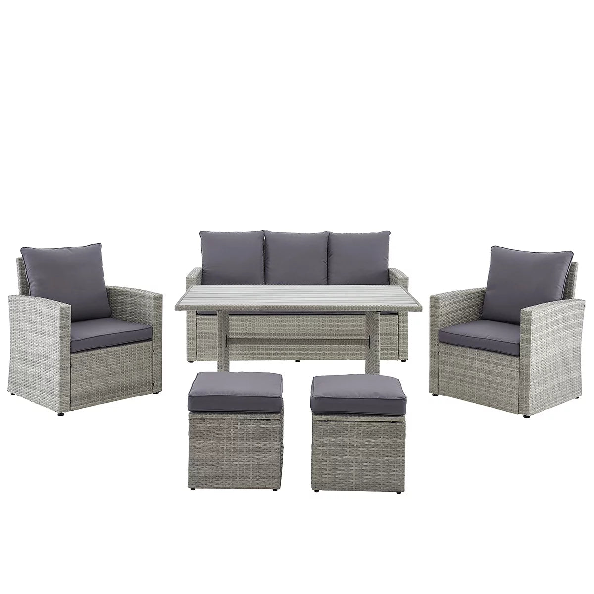 6 Pcs Outdoor Patio Dining Set 7 Seats Cushioned W784