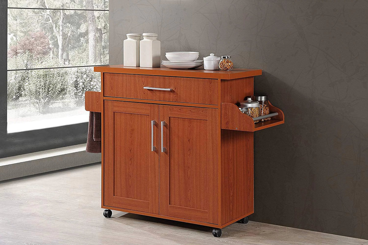 Kitchen Island with Spice Rack and Towel Holder K976