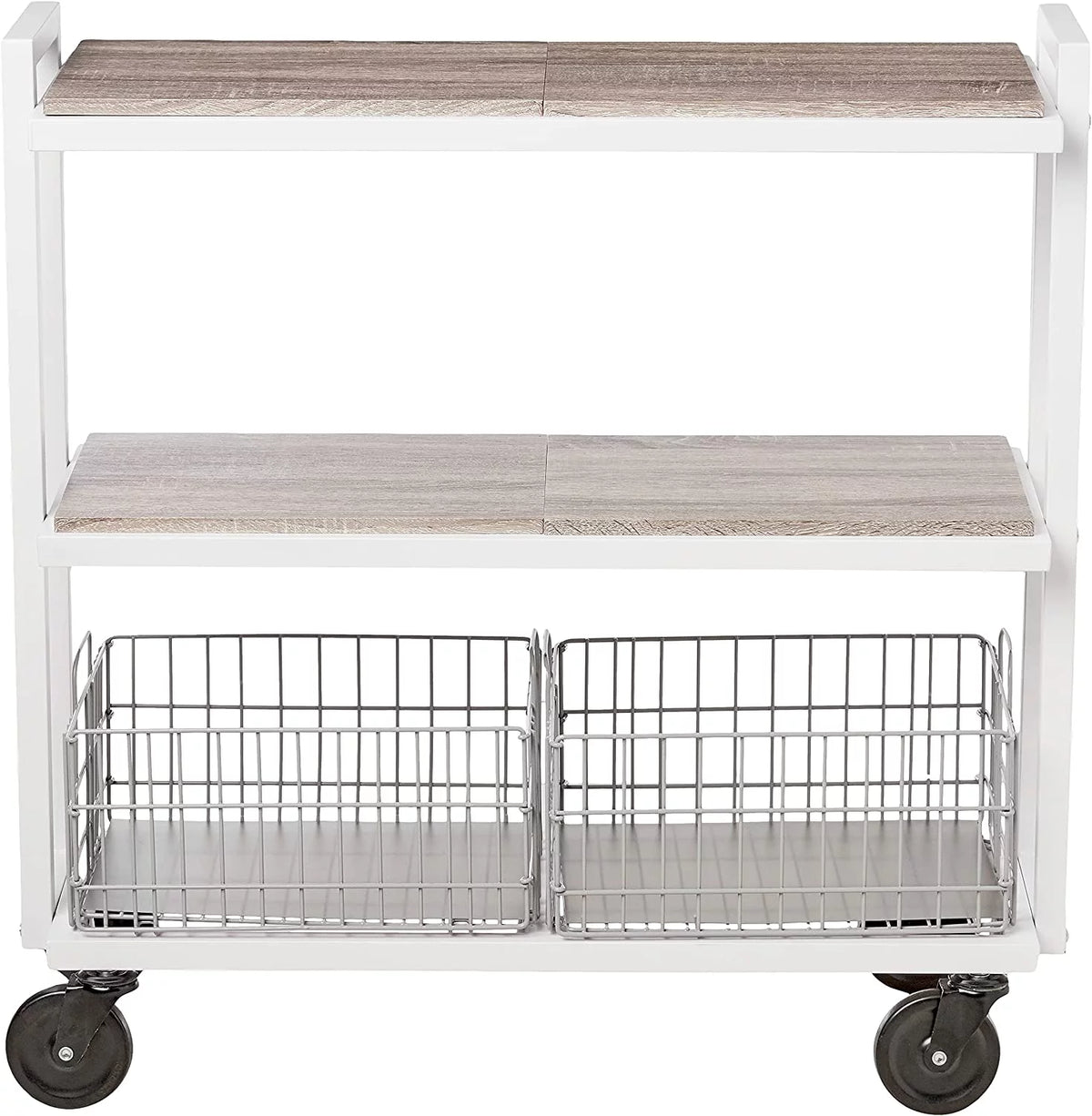 White 3-Tier Storage Cart with Caster Wheels H93389