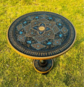 Engraved Wood Round Table B9874