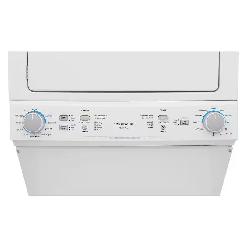 3.9 cu. ft. Washer and 5.5 cu. ft. Dryer Electric Stacked Laundry Center in White Y200827