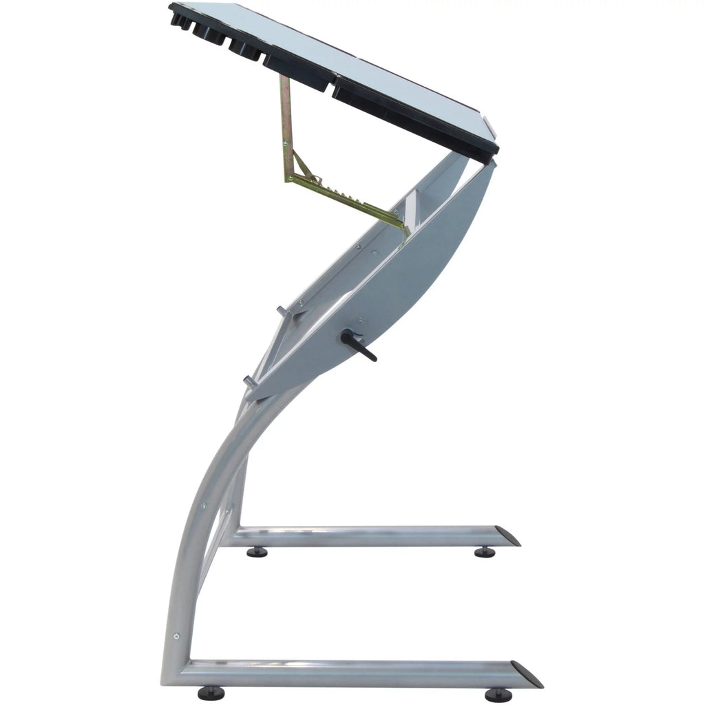 Adjustable Glass Top Crafting Table W7317
