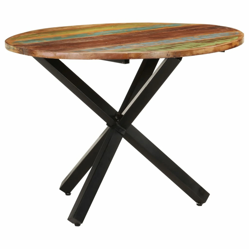 Round Solid Reclaimed Wood Dining Table Y12855