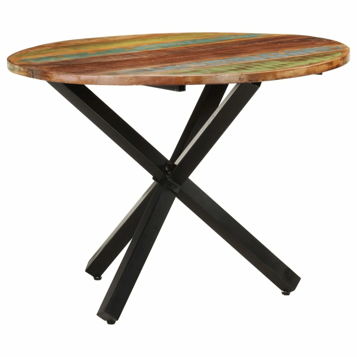 Round Solid Reclaimed Wood Dining Table Y12855