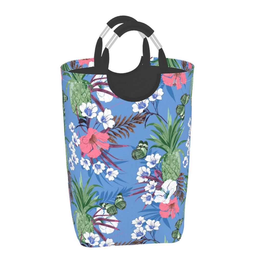 Vintage Floral Fruit Doodle Art Pattern 50L Foldable Laundry Basket E52748