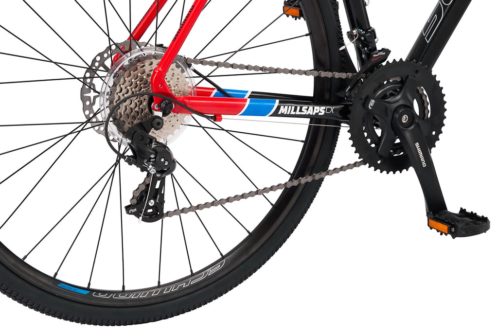700c 14 Speed Black Red Cyclocross Road Bike E56155
