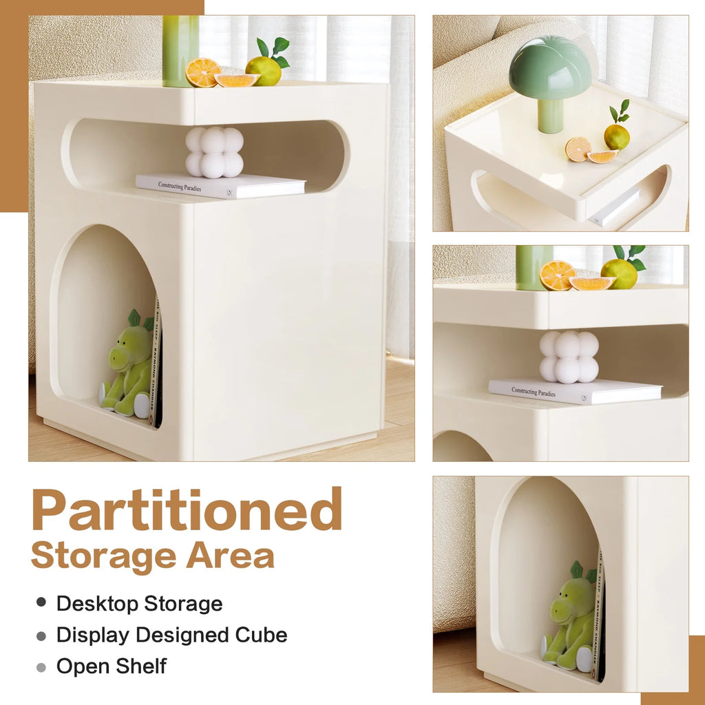 Modern Side Table with Storage Shelf X6357