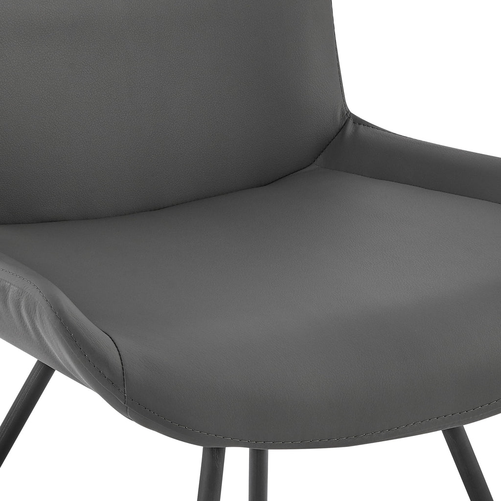 Grey Faux Leather Dining Chair Set of 2 Q386660