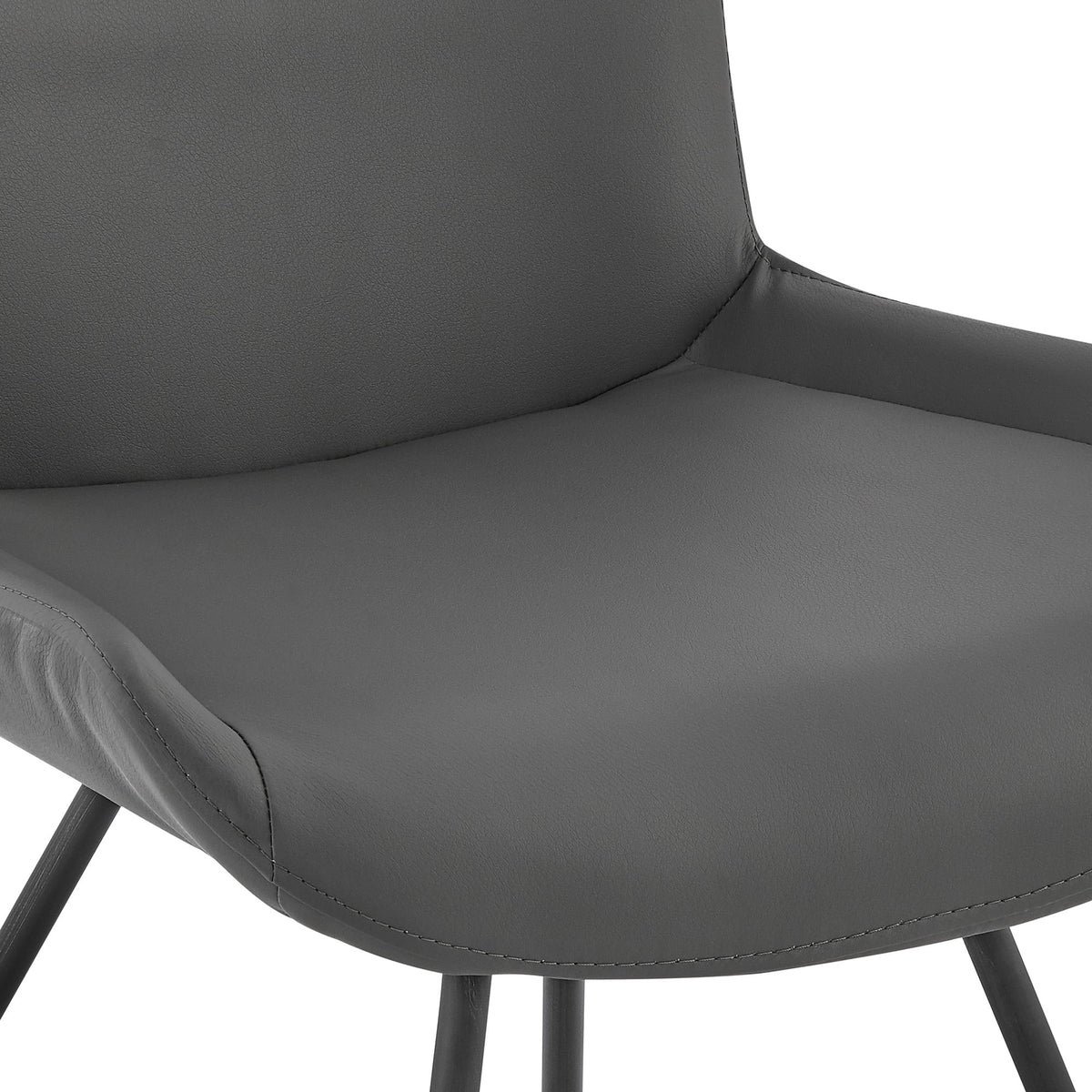 Grey Faux Leather Dining Chair Set of 2 Q386660