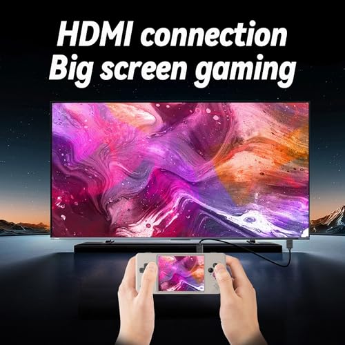 Handheld Game Console Retro 2.83-inch Screen Video Game Player 64G TF Card 3100mAh Battery Black Transparent A858486