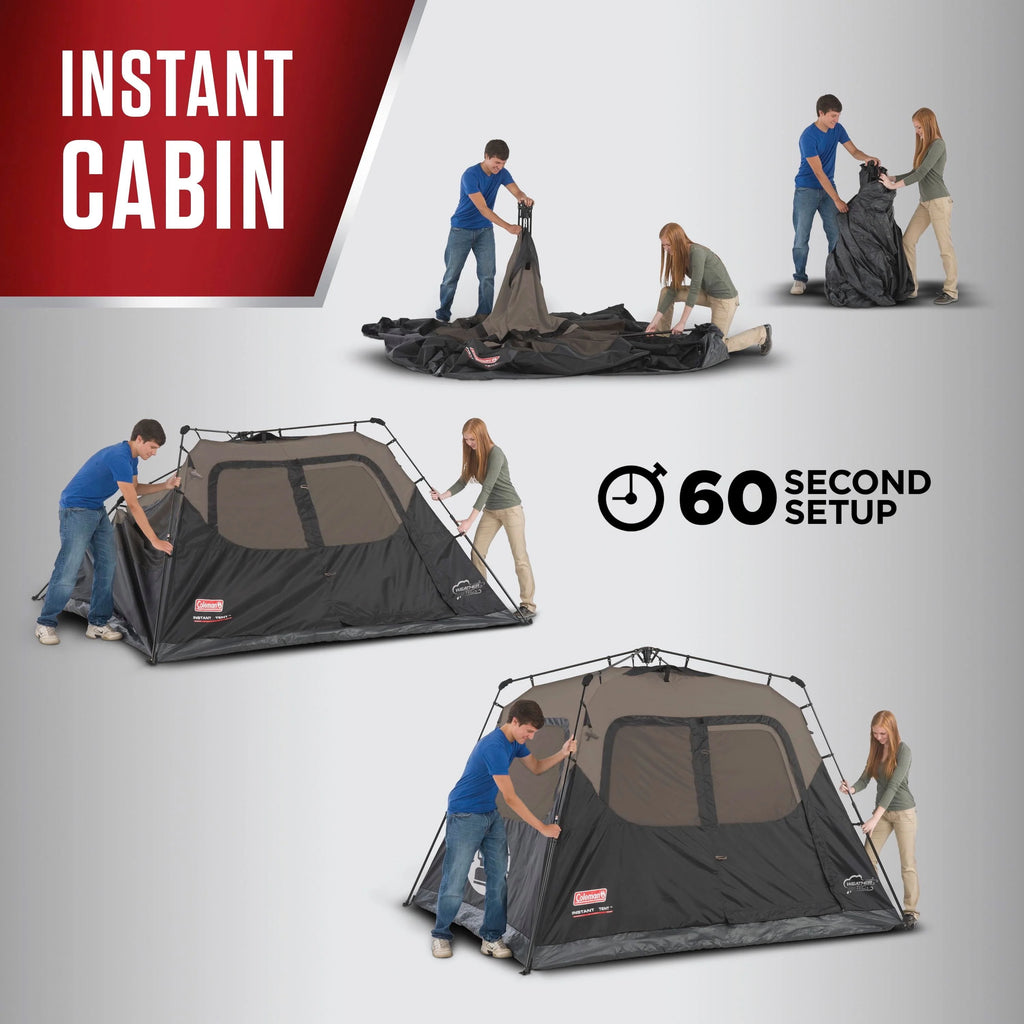 6-Person Cabin Camping Tent with Instant Setup Z810132