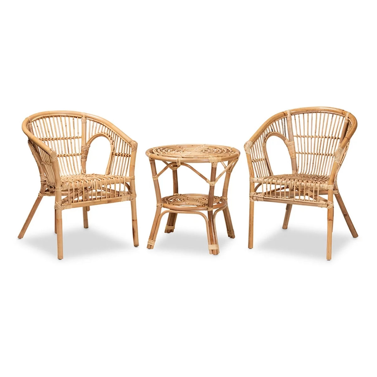 Natural Brown Rattan 3-Piece Living Room Set O364