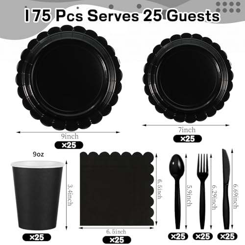 White Paper Plates and Napkins 350 Pcs Party Supplies Set V835
