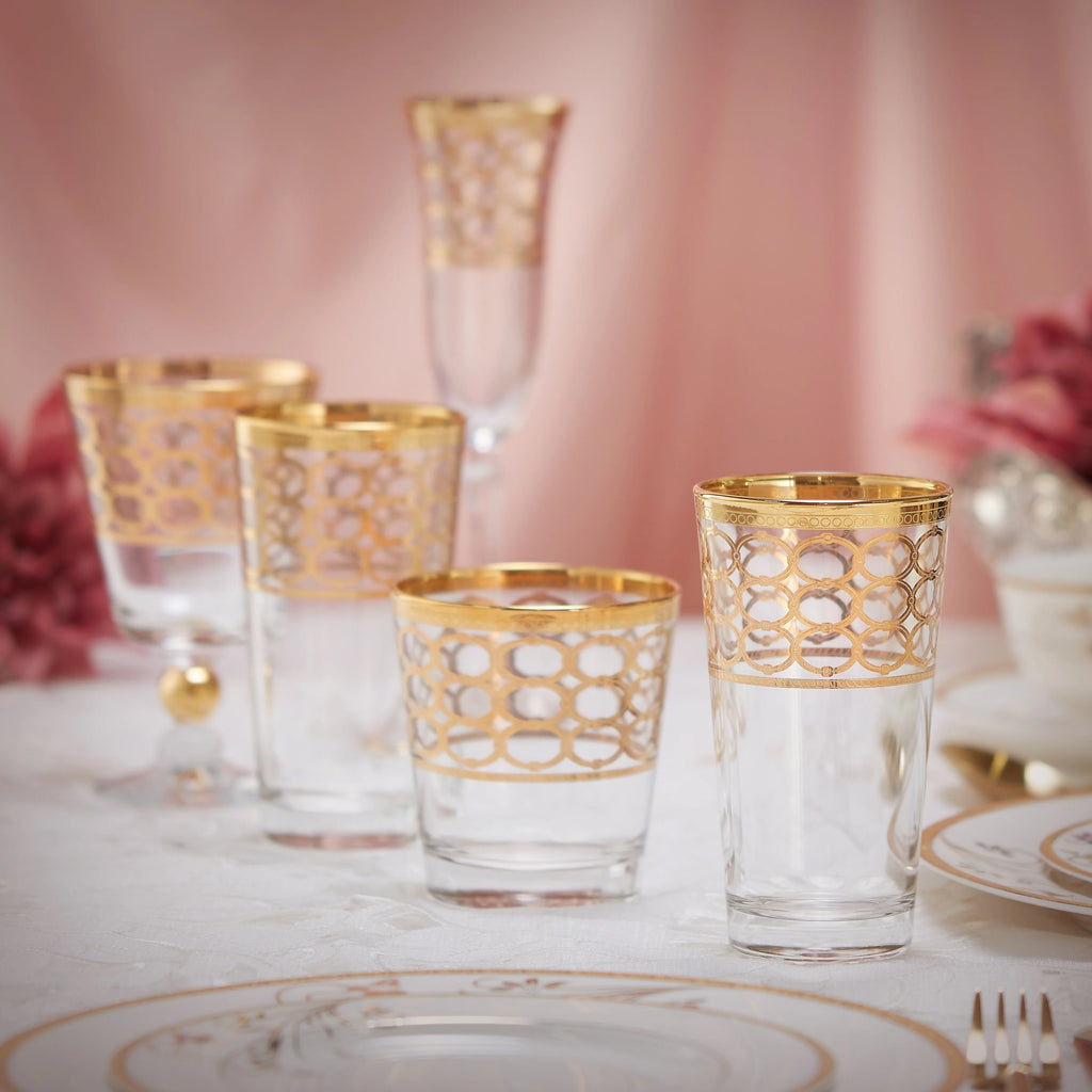 Gold Ring High Ball Set of 4 A4709