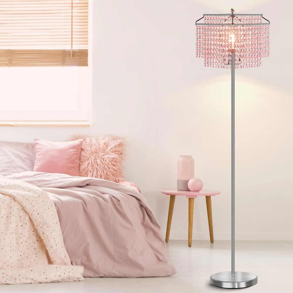 Pink Crystal Metal Floor Lamp F130