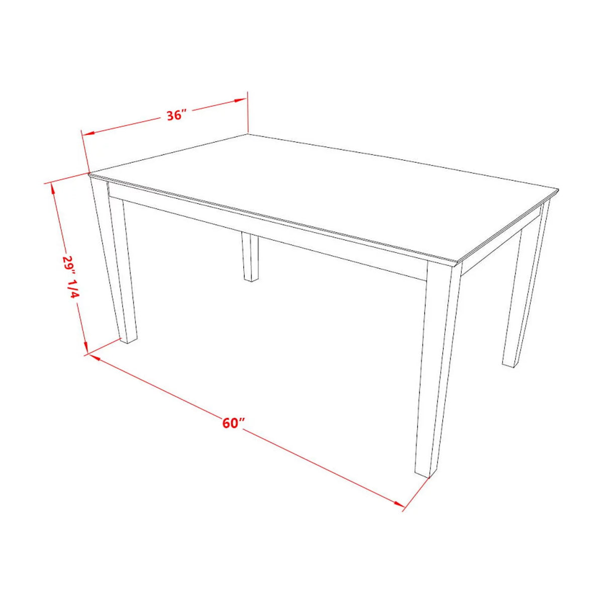 Rectangular Solid Wood Dining Table E34857