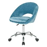 Blue Velvet Adjustable Office Chair O9881
