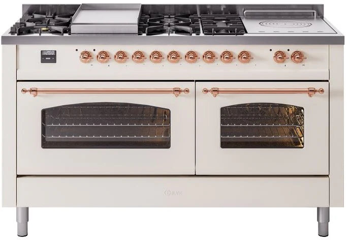 Antique White Dual Fuel Natural Gas Range D17888