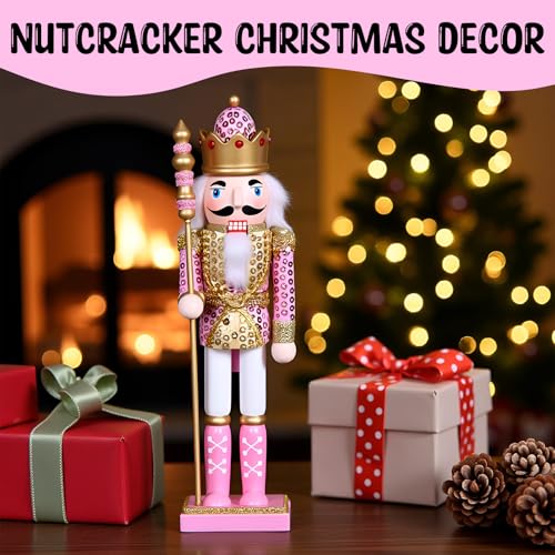 15 Inch Pink Wooden Nutcracker Ornaments Q902
