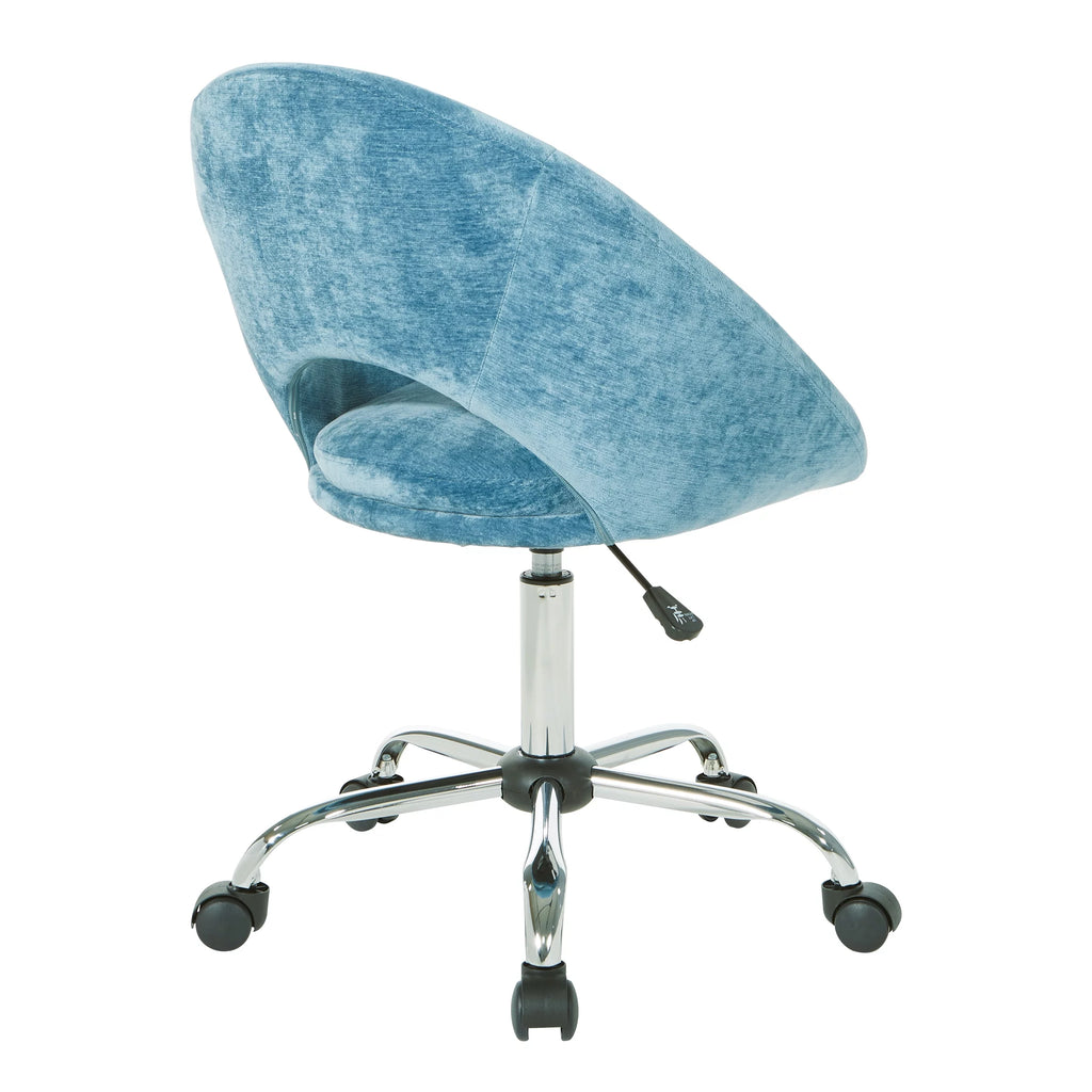 Blue Velvet Adjustable Office Chair O9881